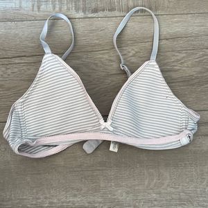 34A pink and gray striped bra